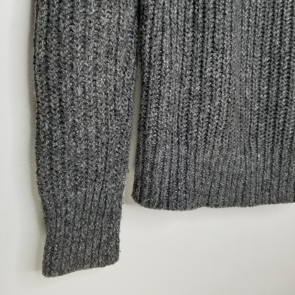 ABERCROMBIE & FITCH Fisherman Cable Knit Sweater Cowl Neck Grey Women's Small - Picture 4 of 10